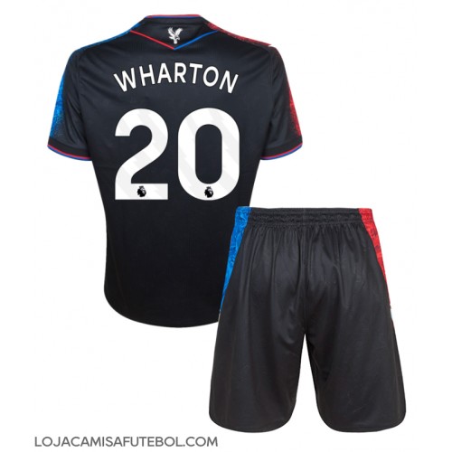 Camisa de Futebol Crystal Palace Adam Wharton #20 Equipamento Alternativo Infantil 2024-25 Manga Curta (+ Calças curtas)